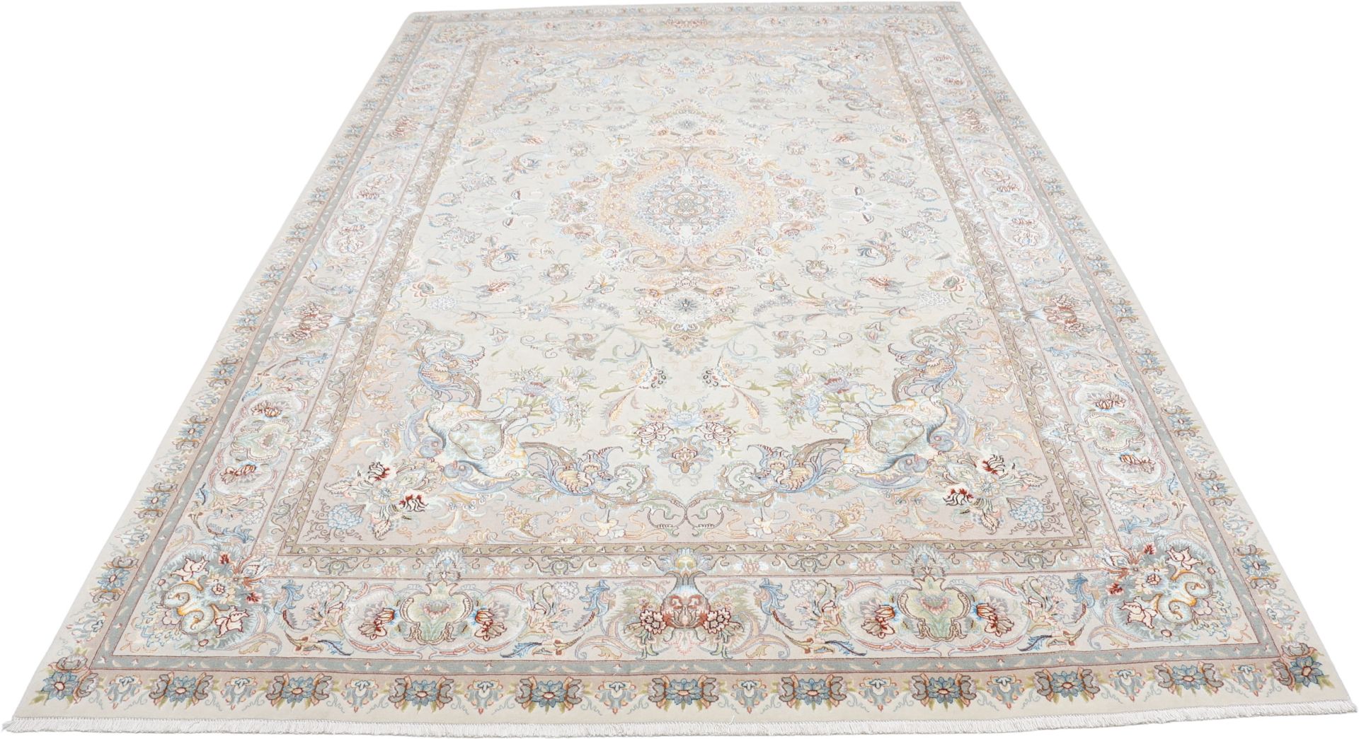 Alternative view of Hand-Knotted Tabriz Persian Rug, 205 × 312 cm, Wool & Silk