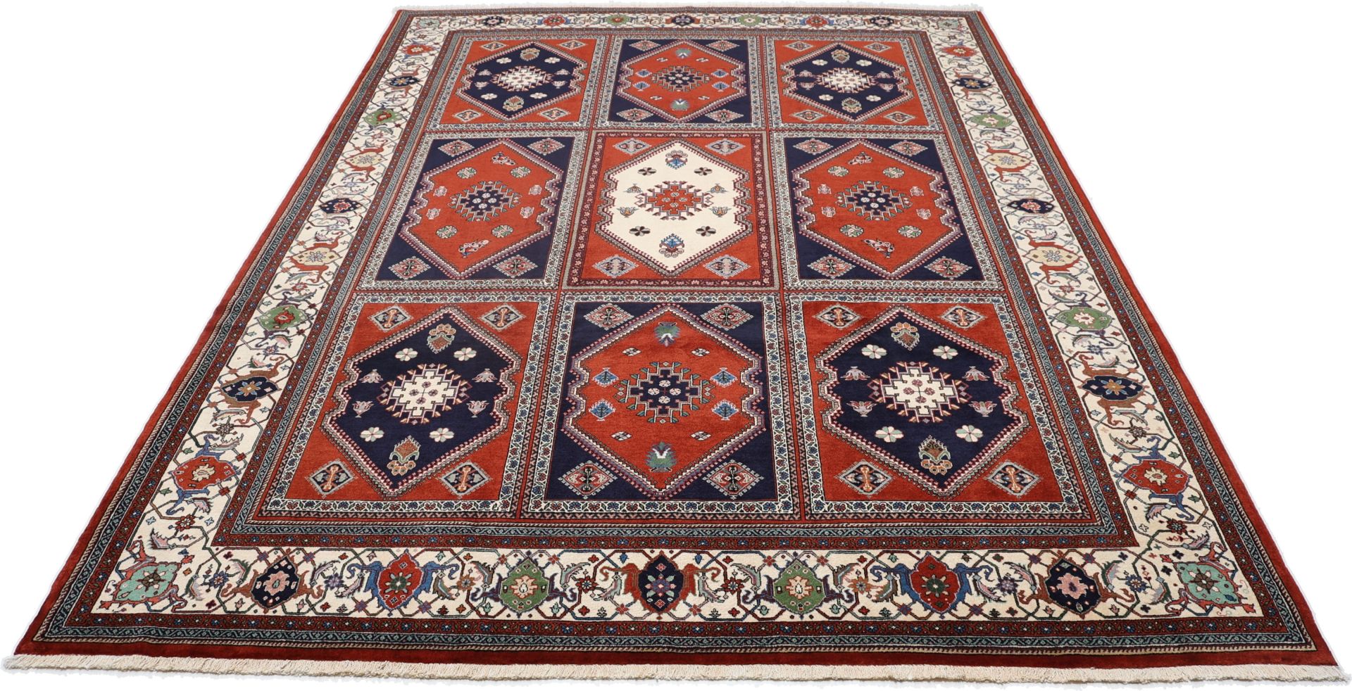 Alternative view of Wool Qashqai Persian Rug 252 × 344 cm, hand-knotted