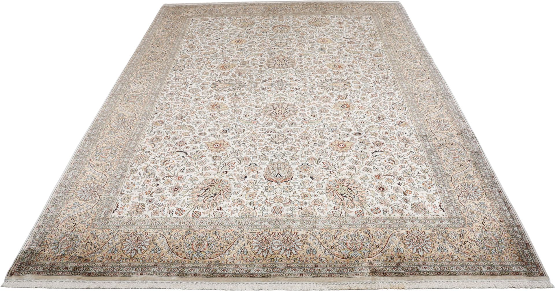 Alternative view of Silk Kashmir Indian Rug 216 × 315 cm, hand-knotted