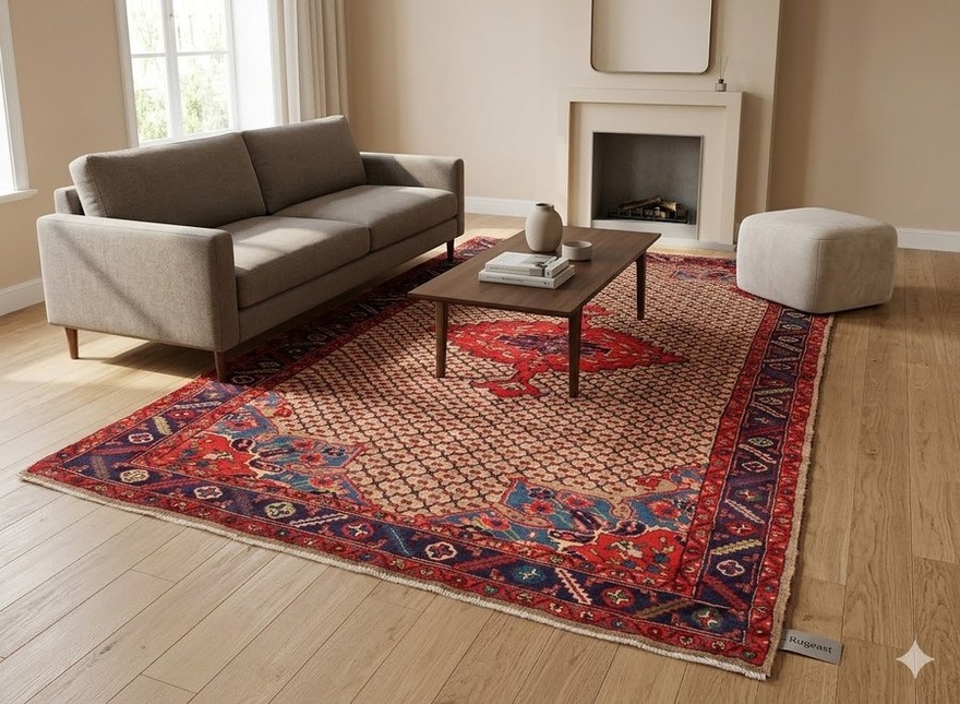Alternative view of Hand-Knotted Persian Rug, 350 × 160 cm, Wool