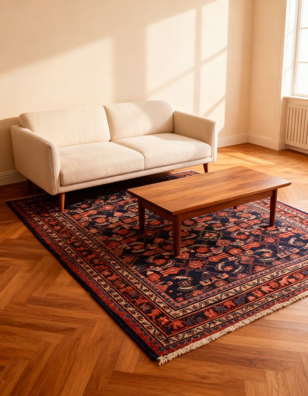 Alternative view of Wool Persian Rug 208 × 150 cm, hand-knotted