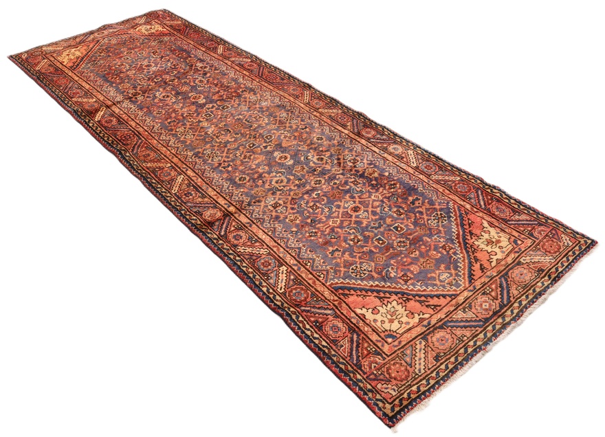 Alternative view of Wool Hamadan Persian Rug 325 × 113 cm, hand-knotted