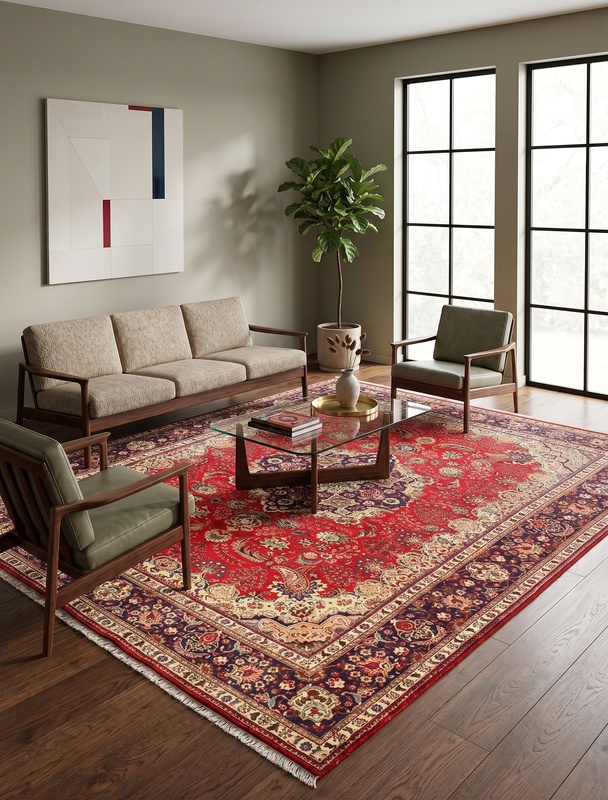 Alternative view of Tabriz Persian Rug 389 × 304 cm in Wool, hand-knotted