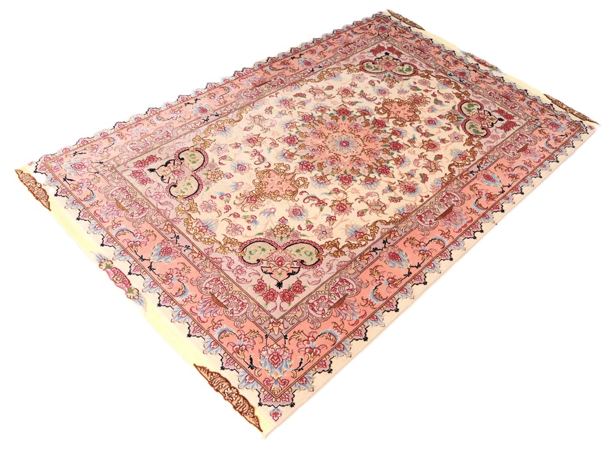 Alternative view of Hand-Knotted Tabriz Persian Rug, 163 × 101 cm, Wool & Silk