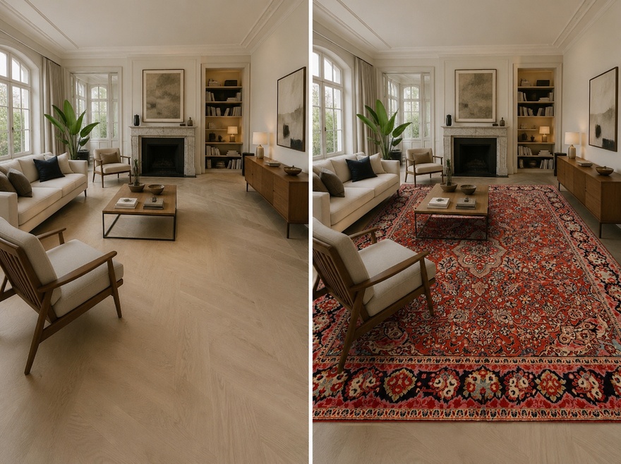 Alternative view of Antique Persian Rug 428 × 319 cm, Wool