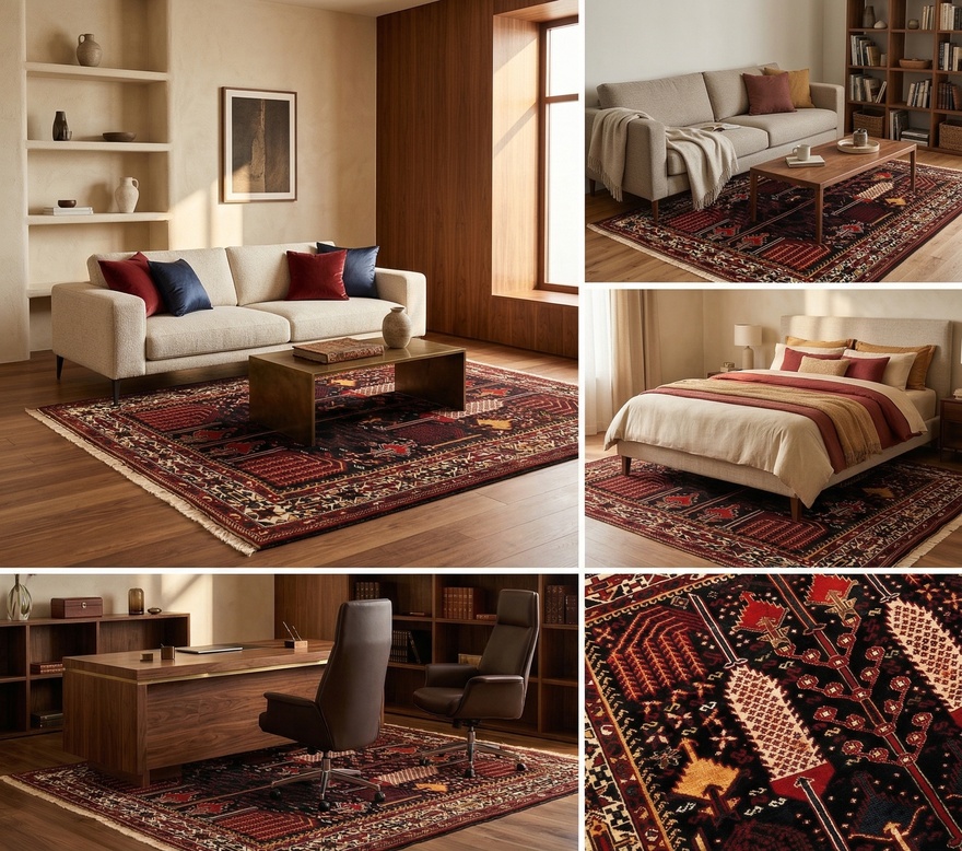 Alternative view of Antique Persian Rug, 180 × 156 cm, Wool
