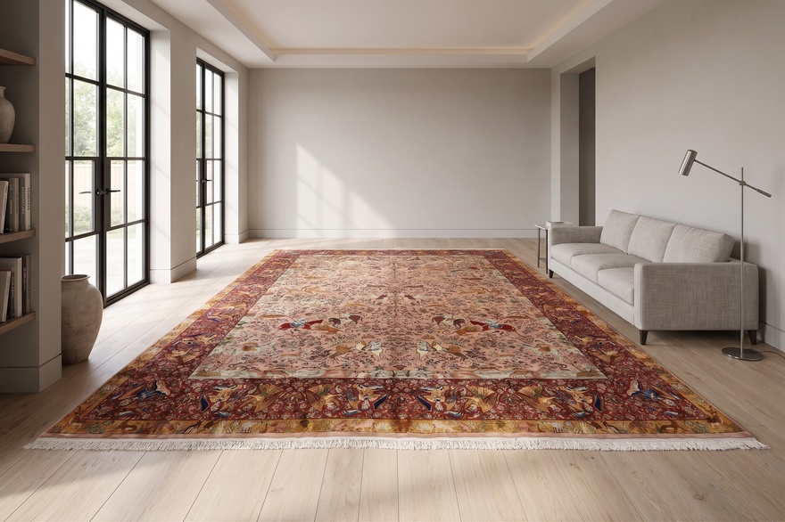 Alternative view of Wool Indian Rug 573 × 369 cm, hand-knotted