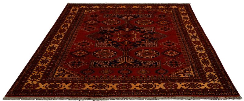 Alternative view of Wool Turkmen Afghan Rug 246 × 300 cm, hand-knotted