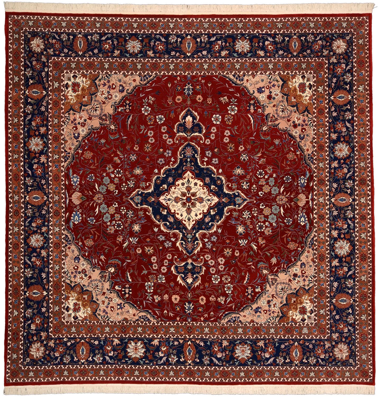 Hand-Knotted Isfahan Chinese Rug, 250 × 250 cm, Wool