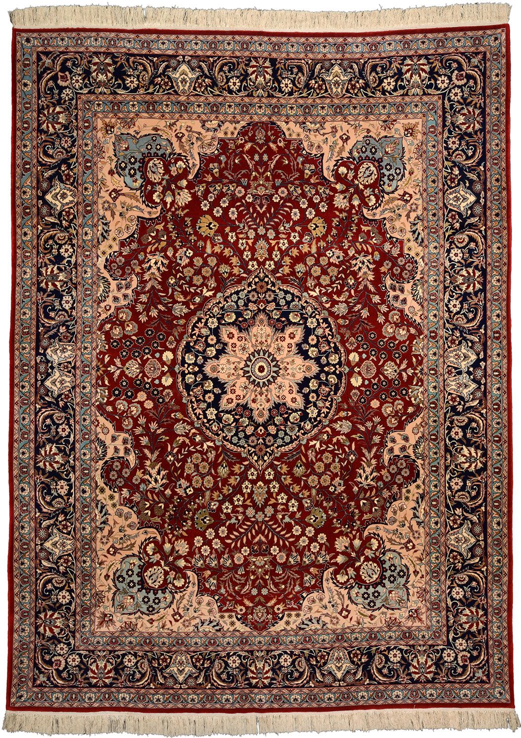 Hand-Knotted Isfahan Chinese Rug, 248 × 335 cm, Wool & Silk
