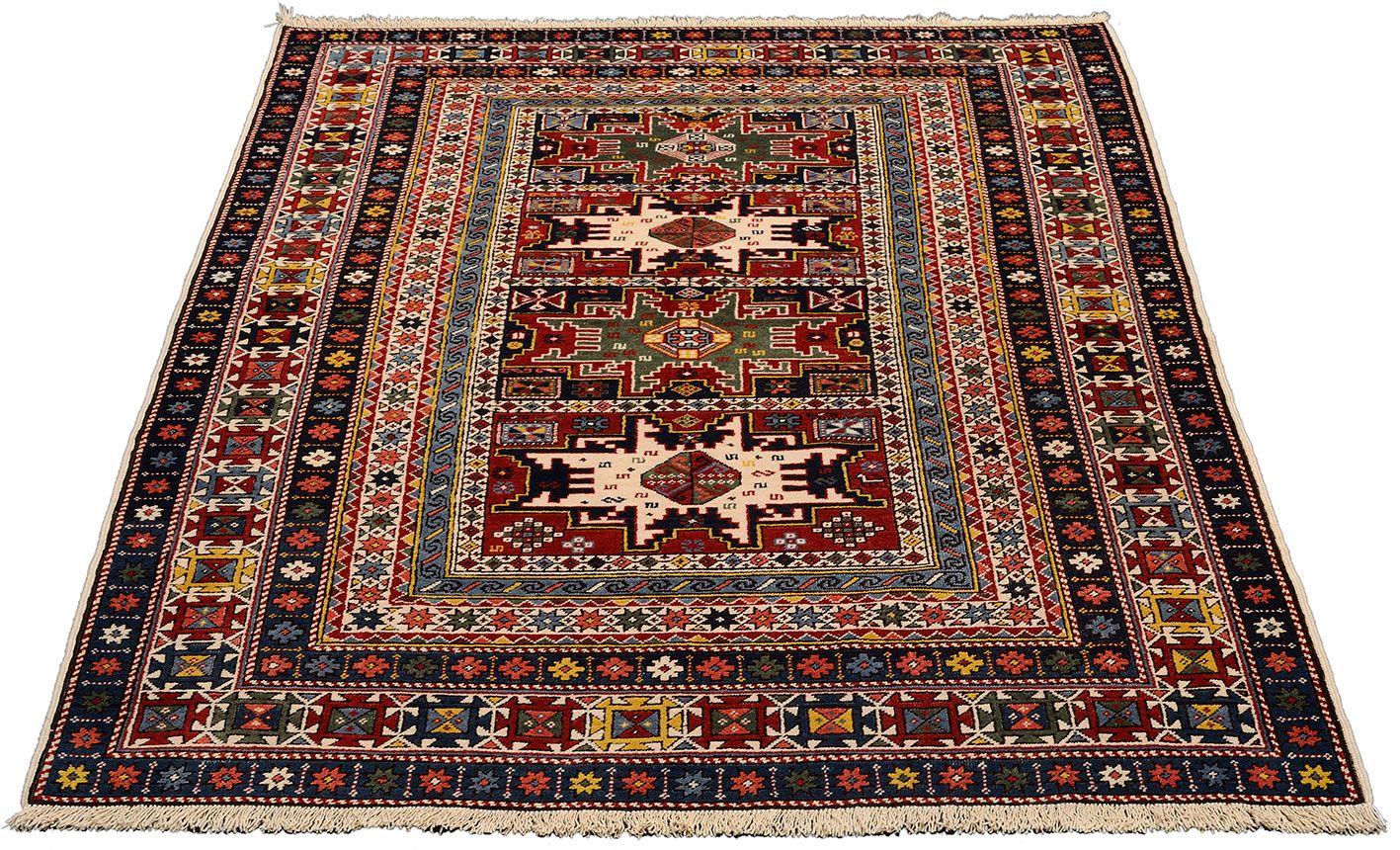 Alternative view of Antique Shiraz Oriental Rug from Usbekistan, 140 × 203 cm