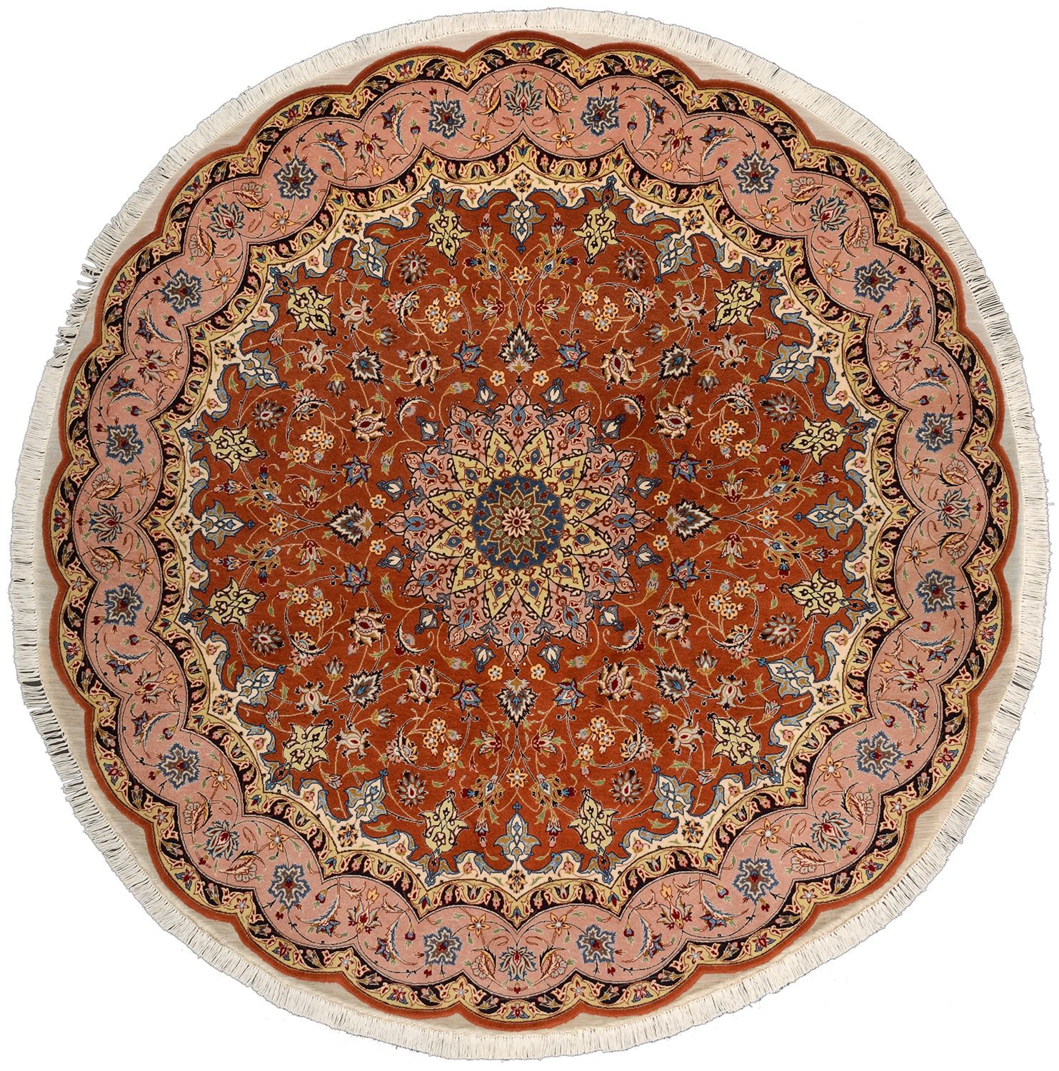 Hand-Knotted Tabriz Persian Rug, 200 × 200 cm, Wool & Silk