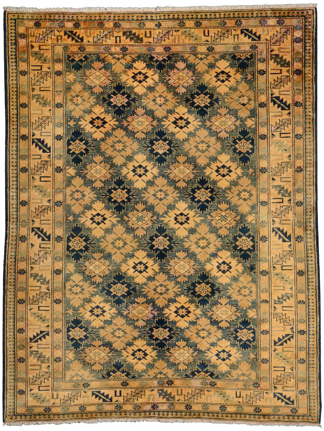 Hand-Knotted Kazak Oriental Rug, 150 × 190 cm, Wool
