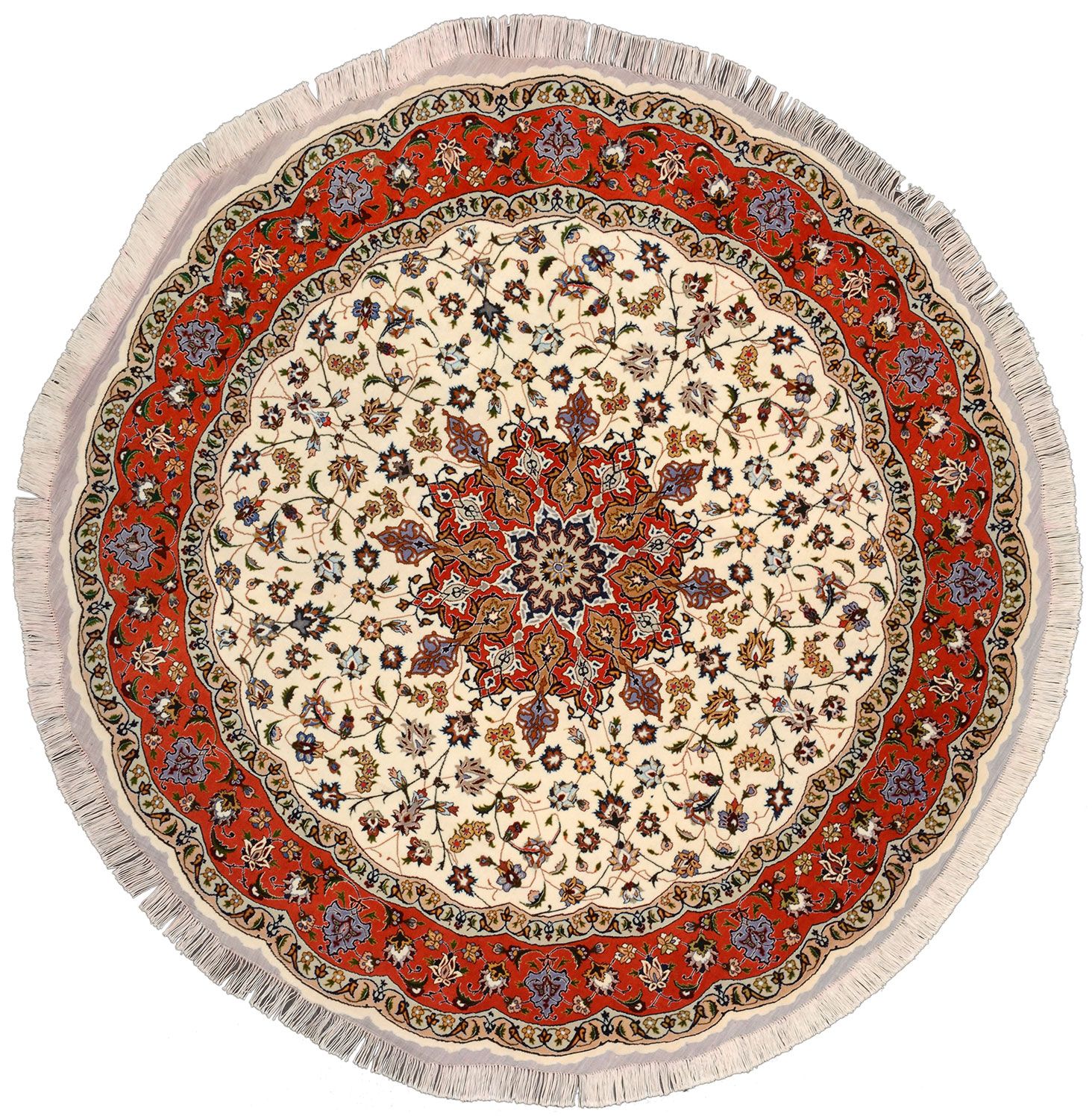 Wool & Silk Tabriz Persian Rug 200 × 200 cm, hand-knotted