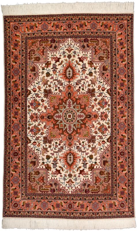 Wool & Silk Tabriz Persian Rug 102 × 160 cm, hand-knotted