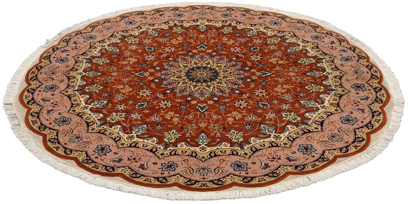 Alternative view of Hand-Knotted Tabriz Persian Rug, 200 × 200 cm, Wool & Silk