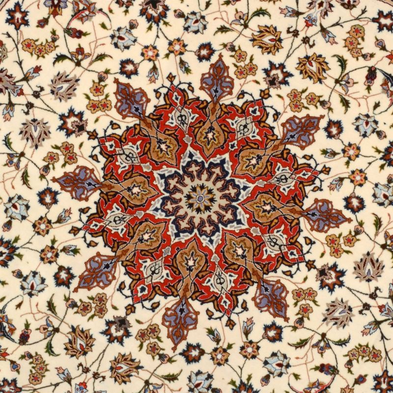 Wool & Silk Tabriz Persian Rug 200 × 200 cm, hand-knotted - Image 4