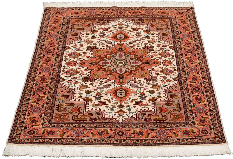 Alternative view of Wool & Silk Tabriz Persian Rug 102 × 160 cm, hand-knotted