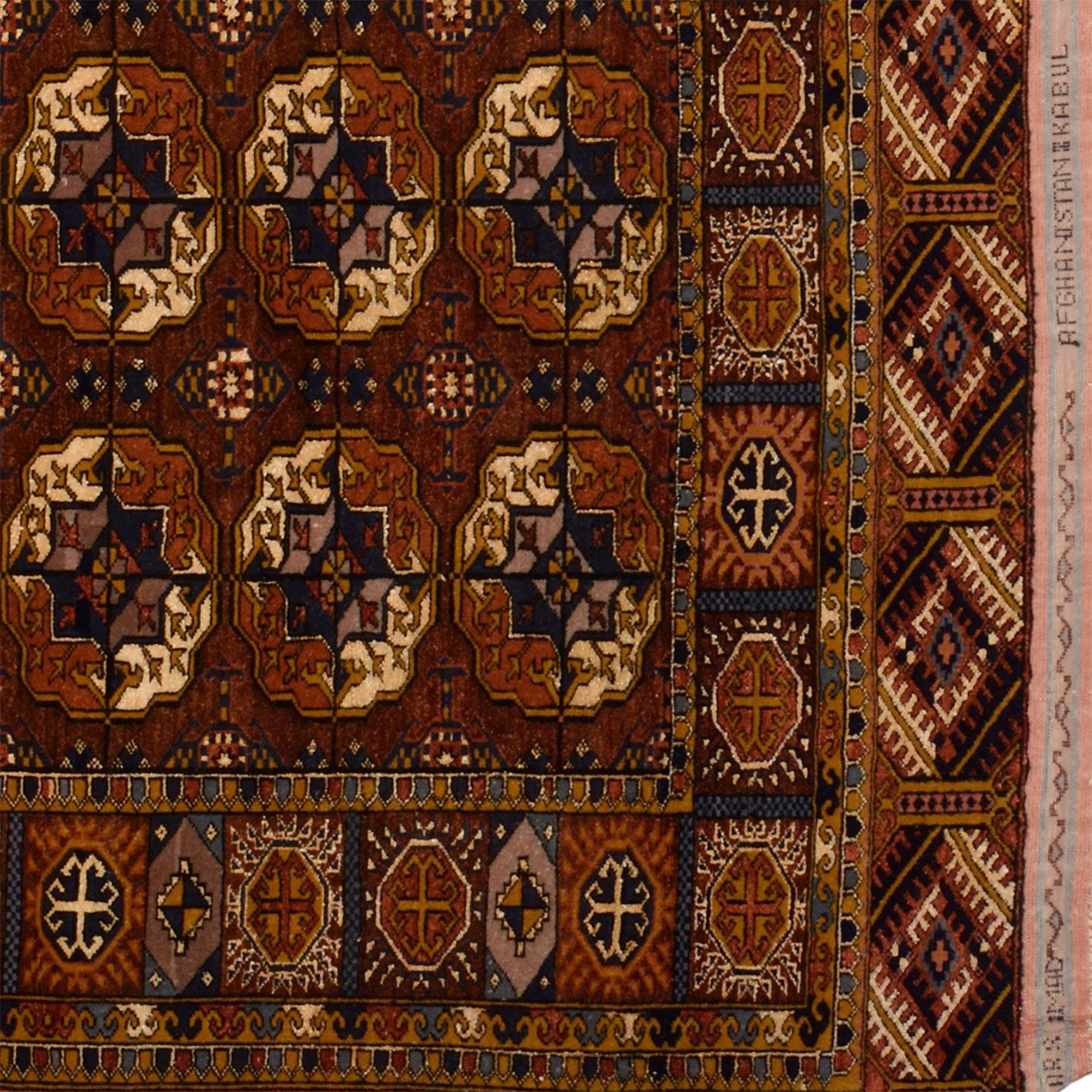 Hand-Knotted Turkmen Afghan Rug, 114 × 169 cm, Wool & Silk - Image 4