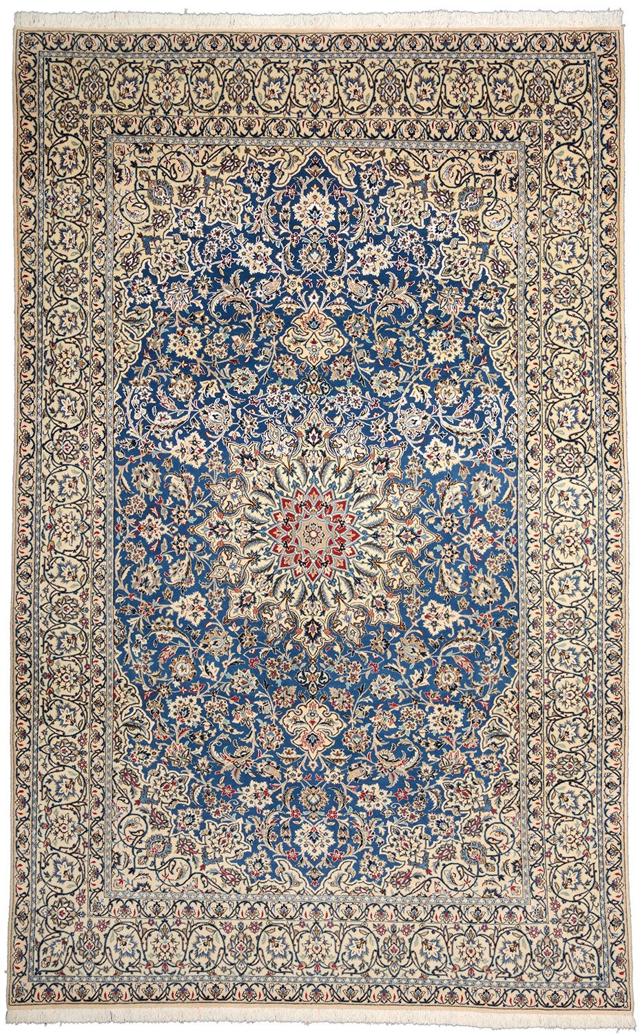 Hand-Knotted Nain Persian Rug, 216 × 347 cm, Wool & Silk