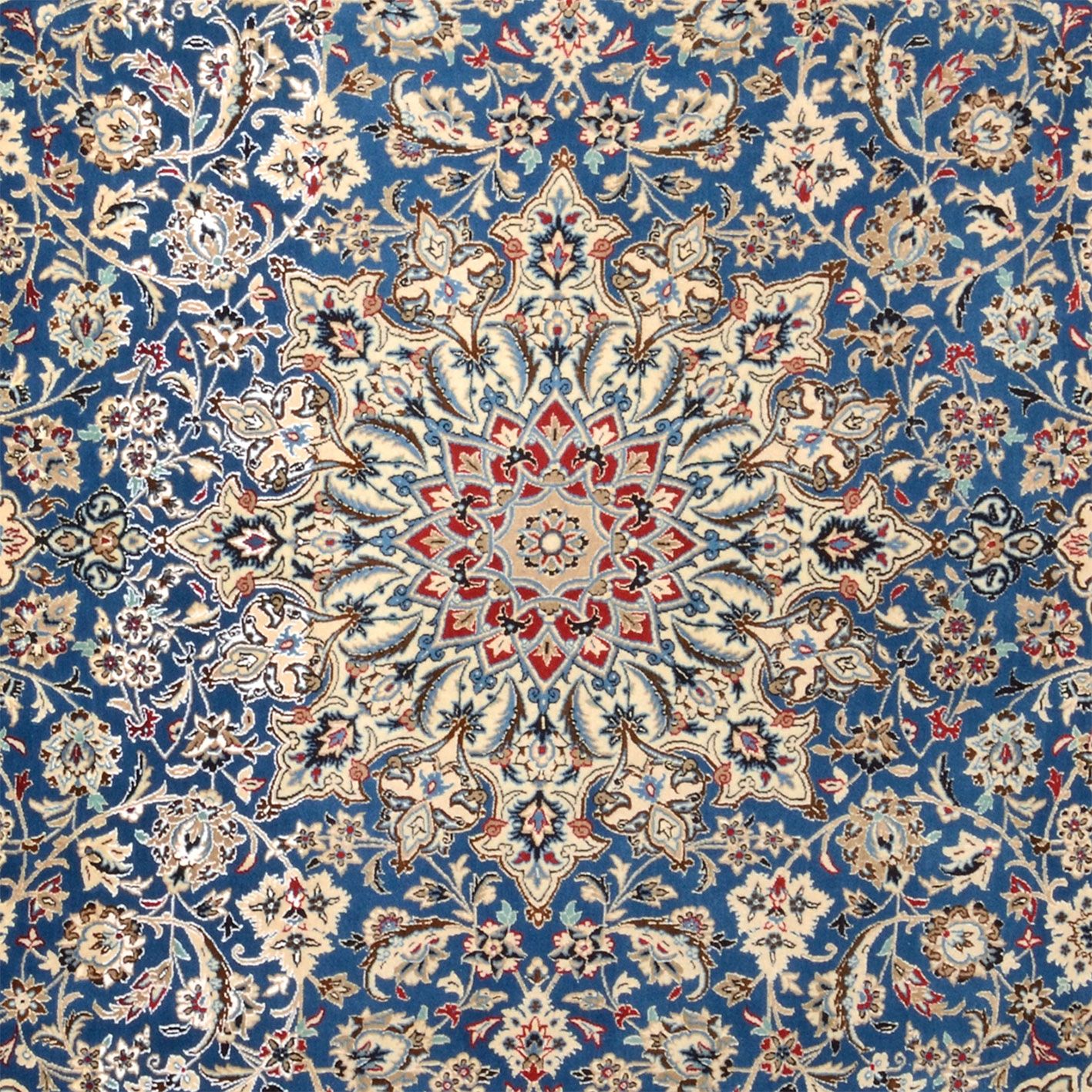 Hand-Knotted Nain Persian Rug, 216 × 347 cm, Wool & Silk - Image 4