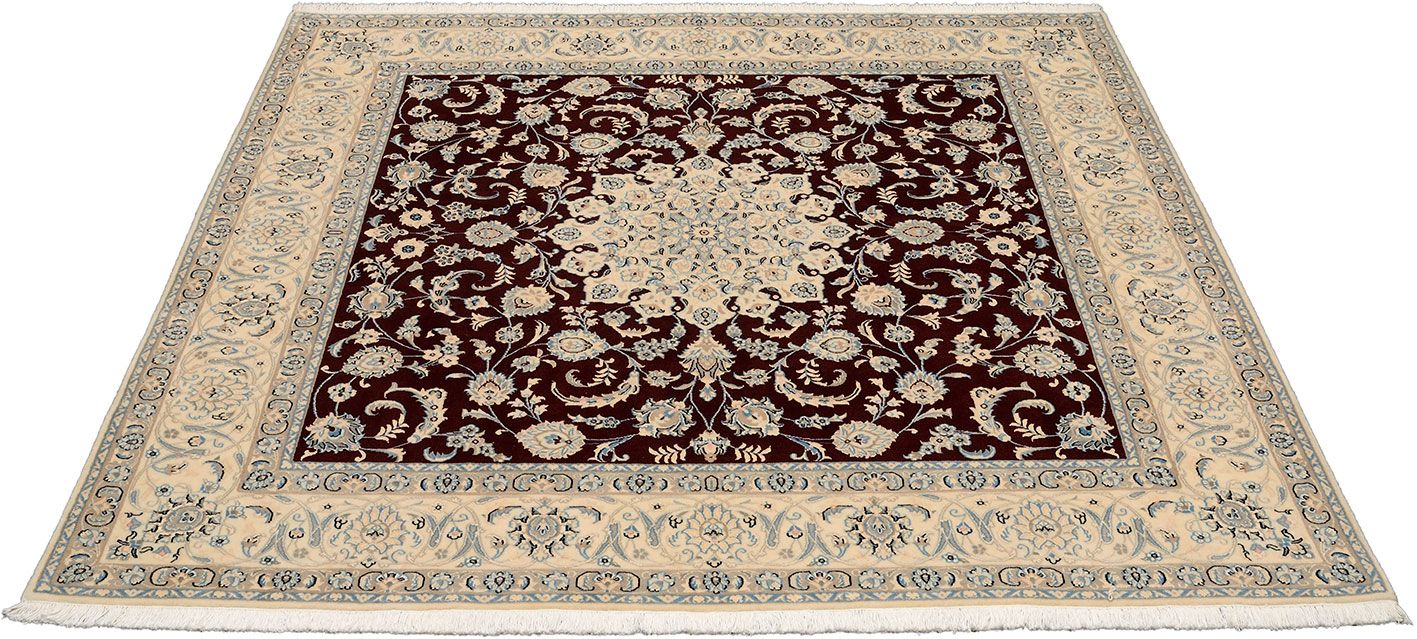 Alternative view of Nain Persian Rug 200 × 201 cm in Wool & Silk, hand-knotted