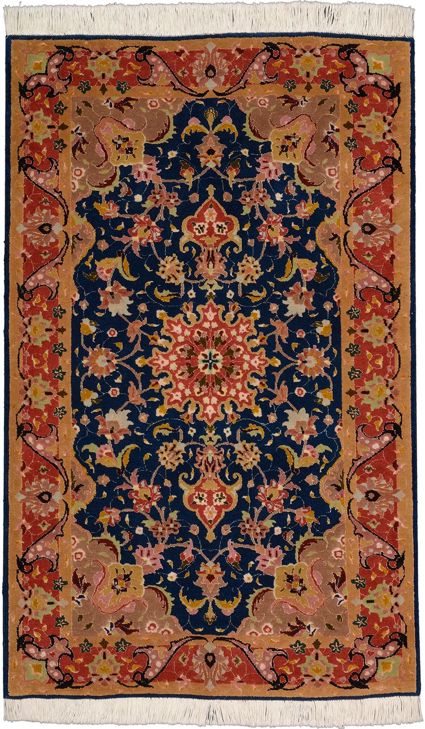 Hand-Knotted Tabriz Persian Rug, 75 × 122 cm, Wool & Silk