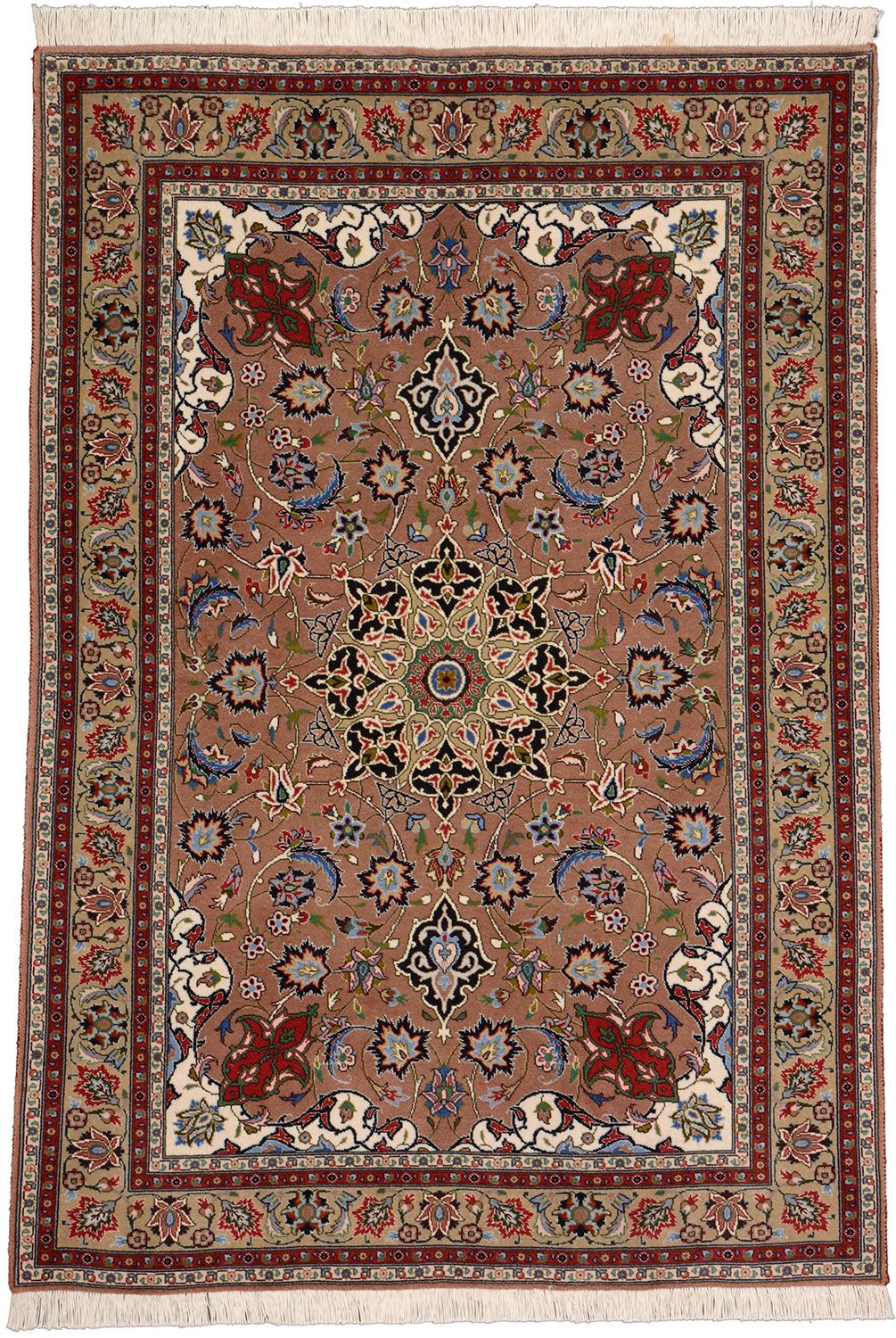 Wool & Silk Tabriz Persian Rug 100 × 150 cm, hand-knotted