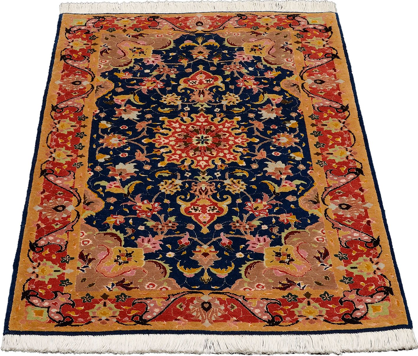 Alternative view of Hand-Knotted Tabriz Persian Rug, 75 × 122 cm, Wool & Silk