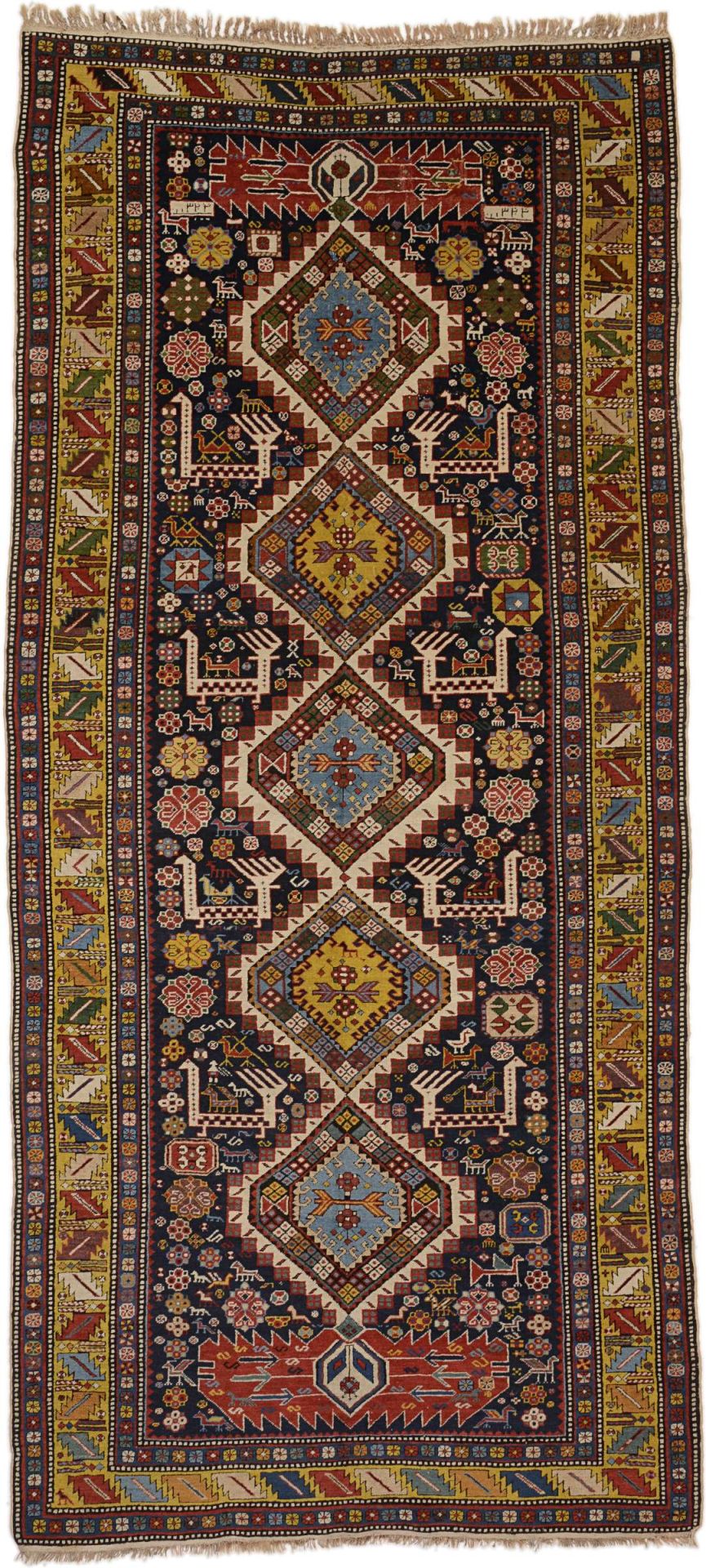 Antique Shiraz Oriental Rug, 135 × 300 cm, Wool