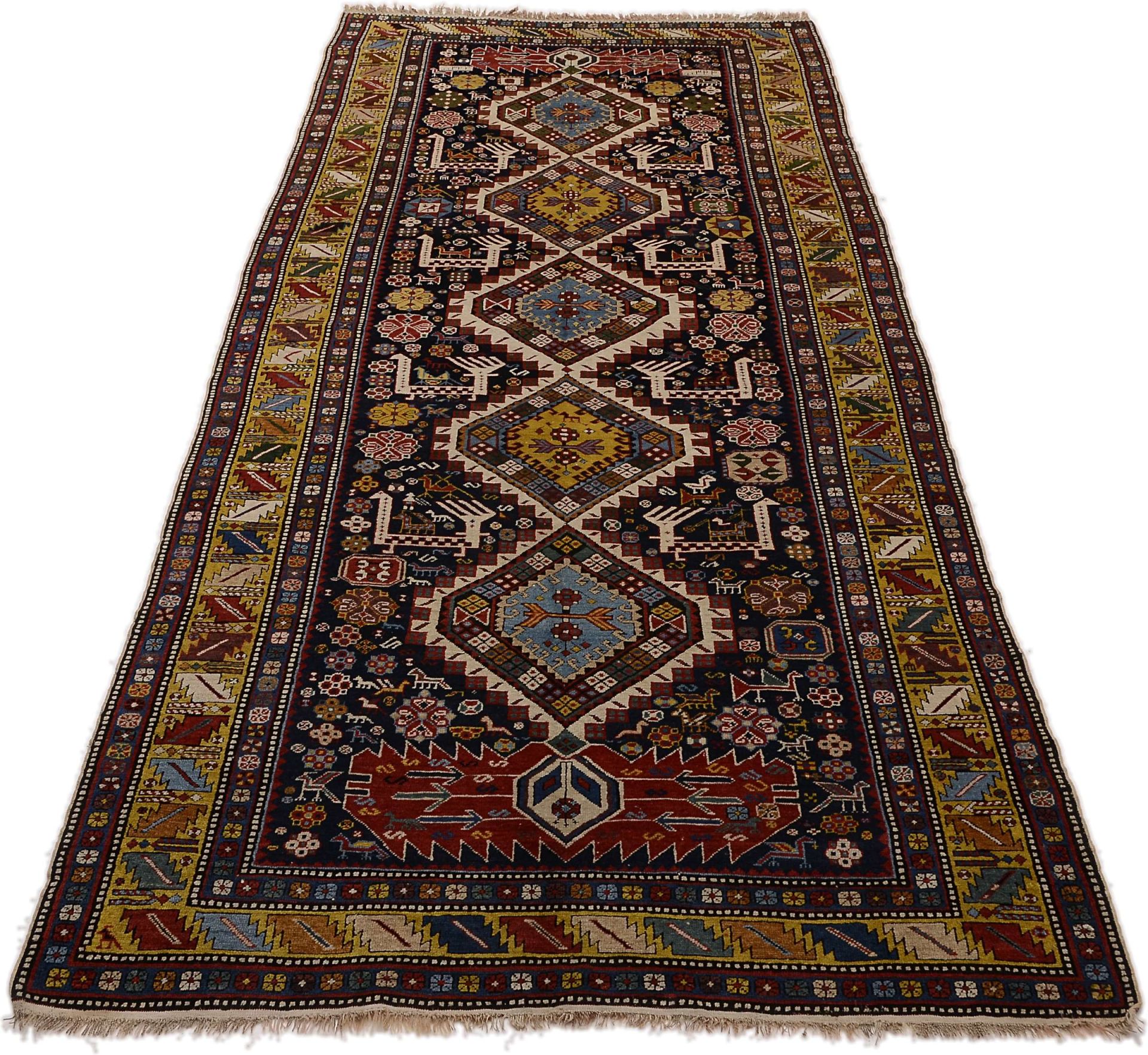 Alternative view of Antique Shiraz Oriental Rug, 135 × 300 cm, Wool