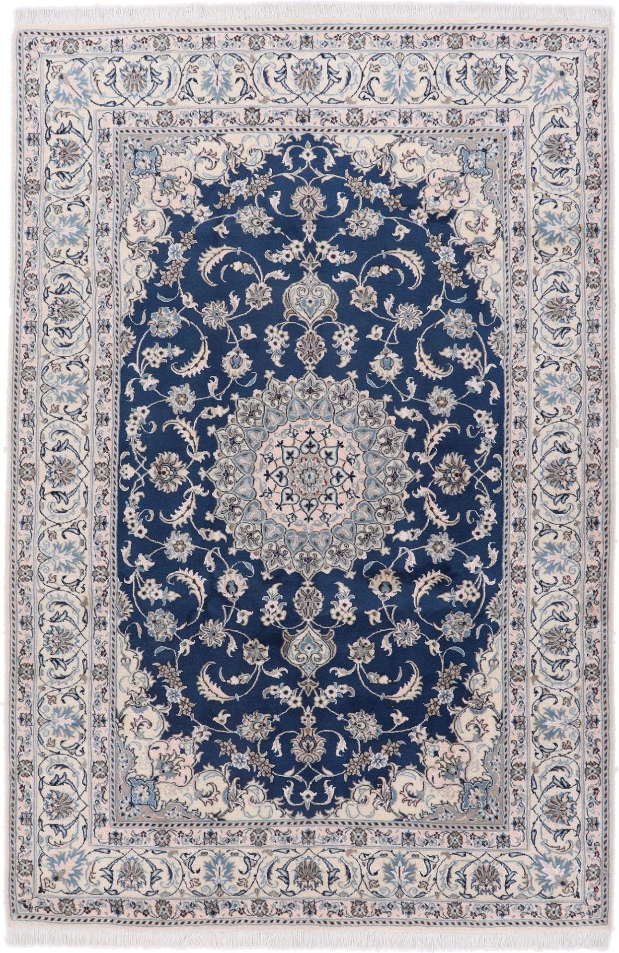 Wool & Silk Nain Persian Rug 202 × 304 cm, hand-knotted