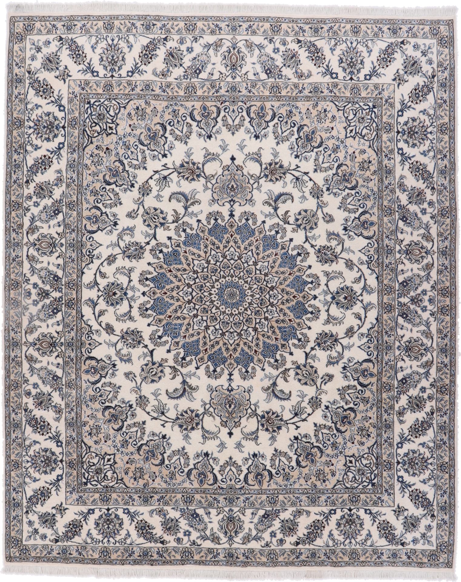 Wool & Silk Nain Persian Rug 248 × 304 cm, hand-knotted