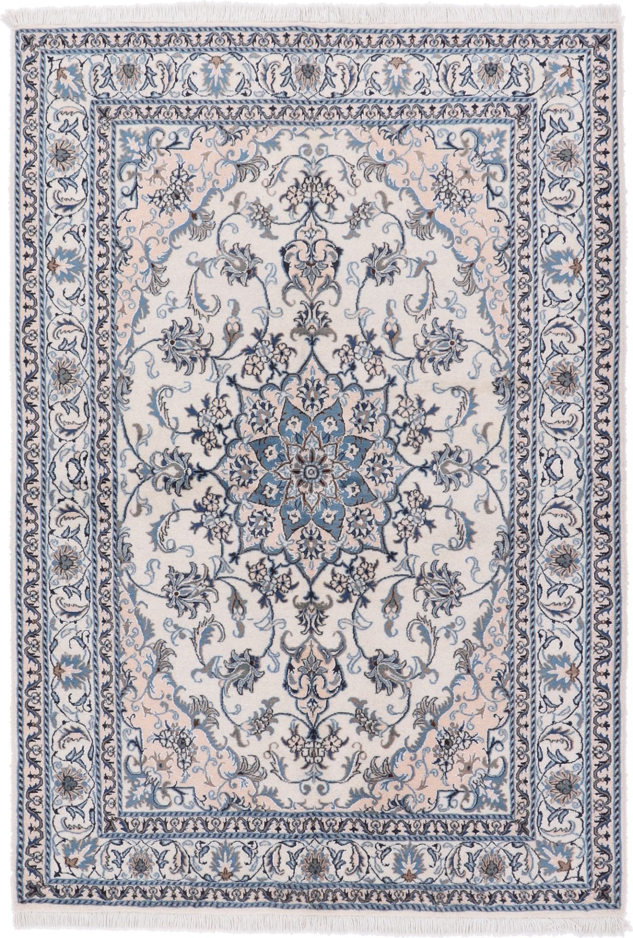 Wool & Silk Nain Persian Rug 167 × 243 cm, hand-knotted