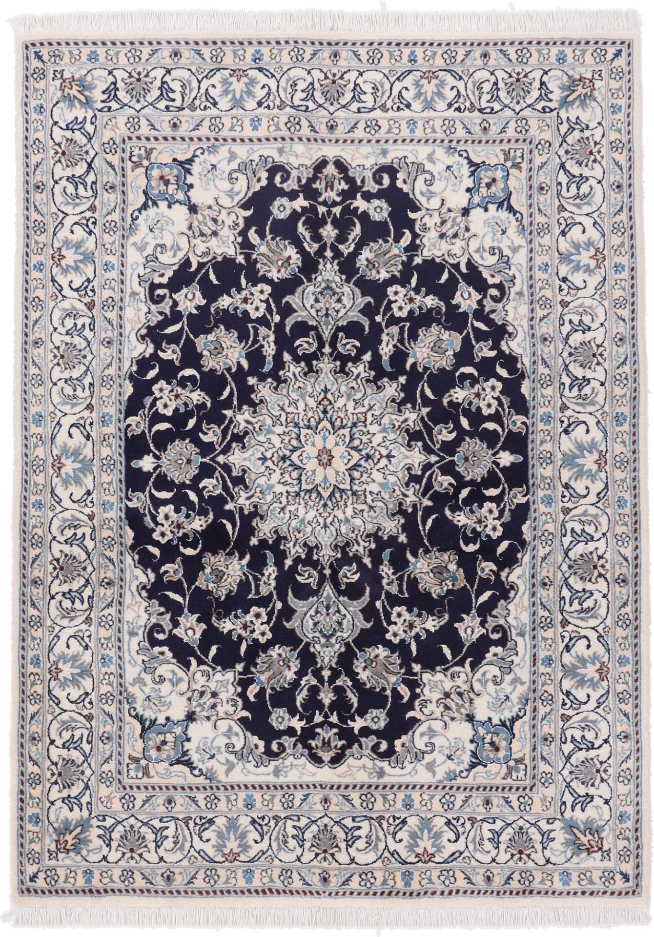 Wool & Silk Nain Persian Rug 150 × 203 cm, hand-knotted