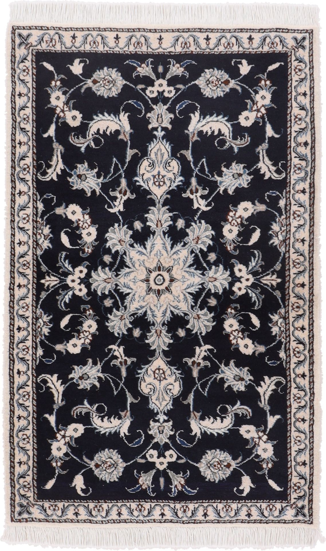 Wool & Silk Nain Persian Rug 90 × 140 cm, hand-knotted