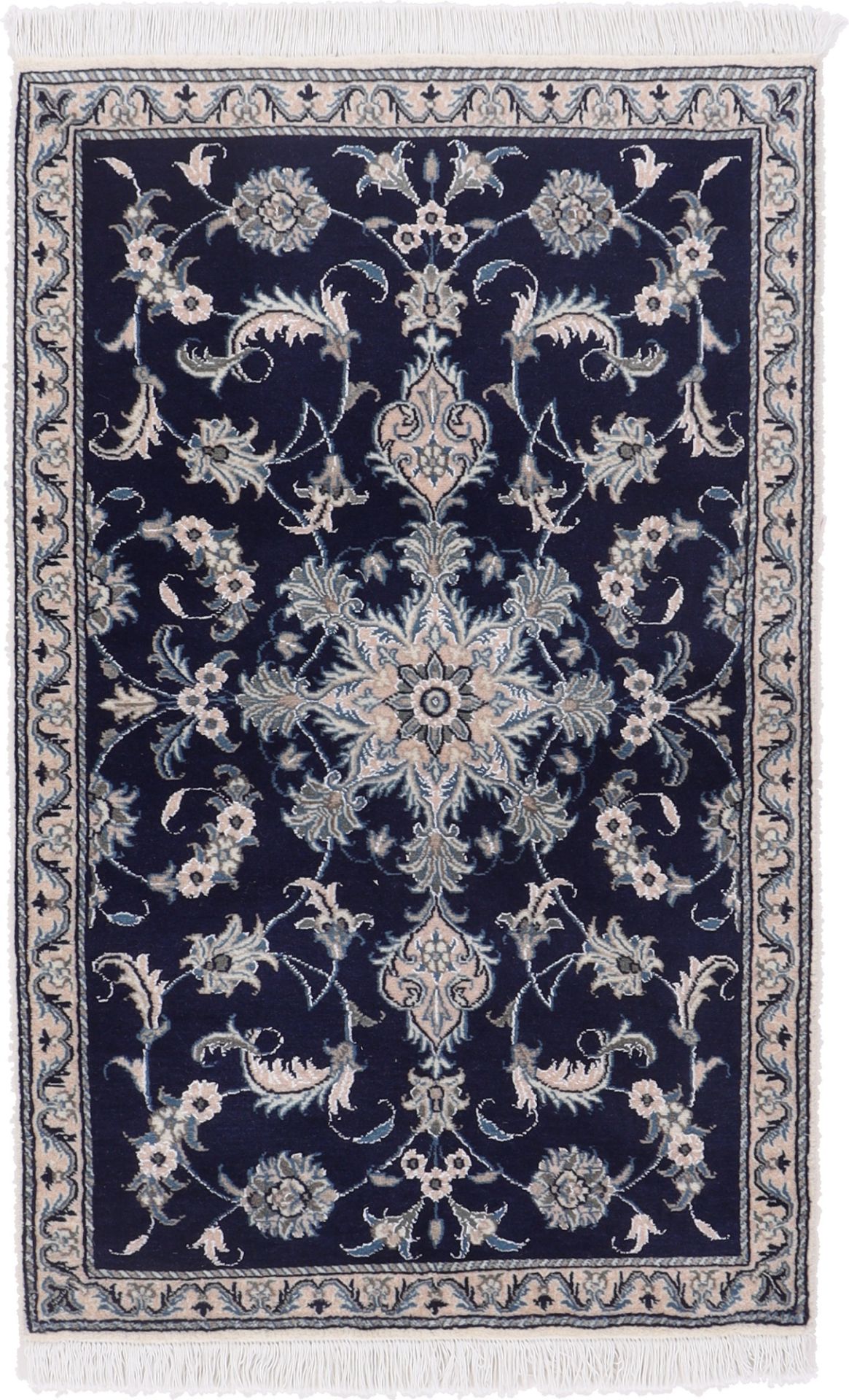 Wool & Silk Nain Persian Rug 90 × 140 cm, hand-knotted