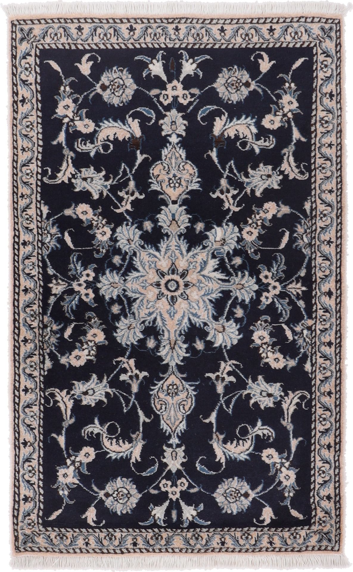 Wool & Silk Nain Persian Rug 90 × 140 cm, hand-knotted