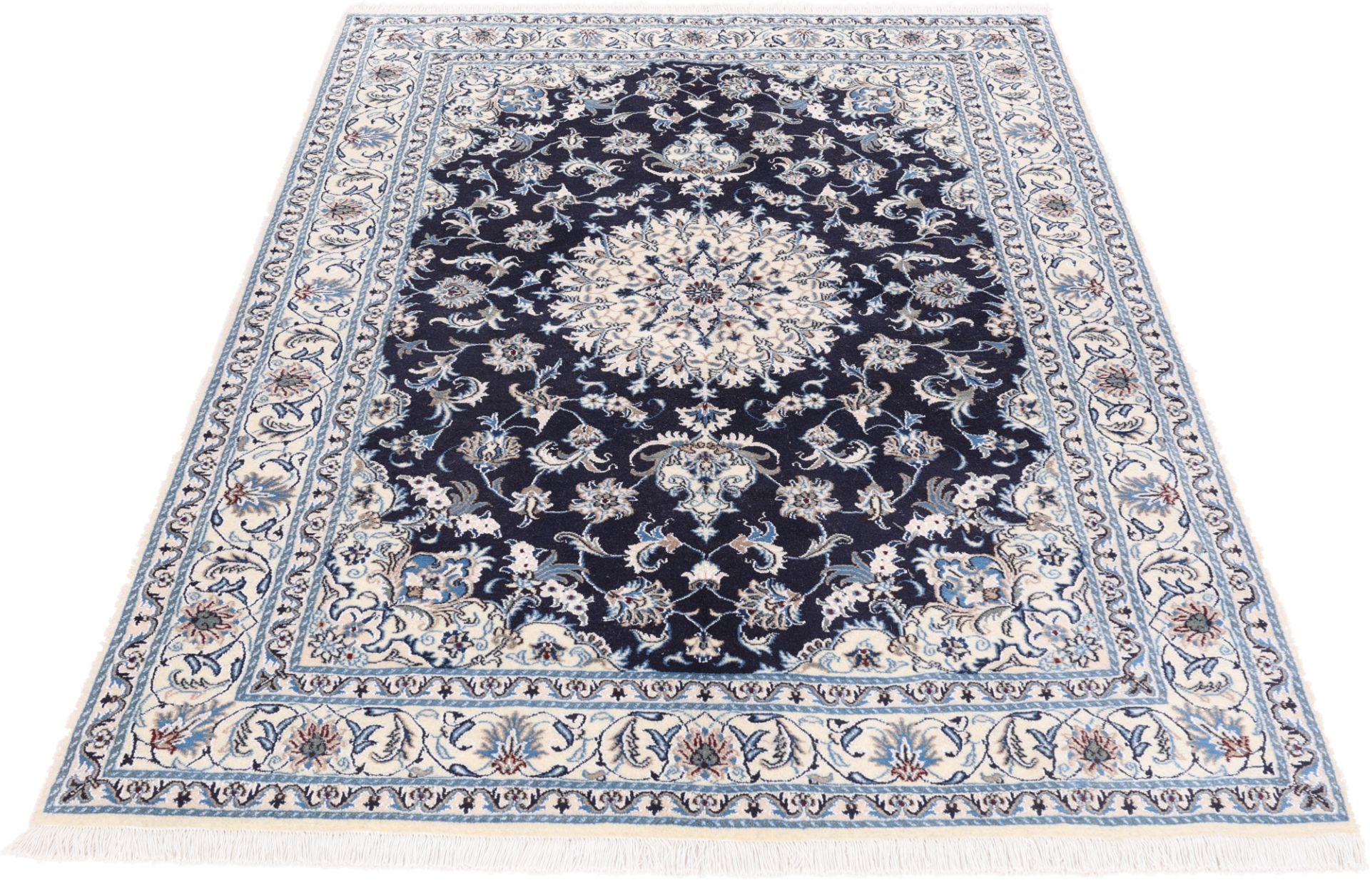 Alternative view of Hand-Knotted Nain Persian Rug, 170 × 235 cm, Wool & Silk