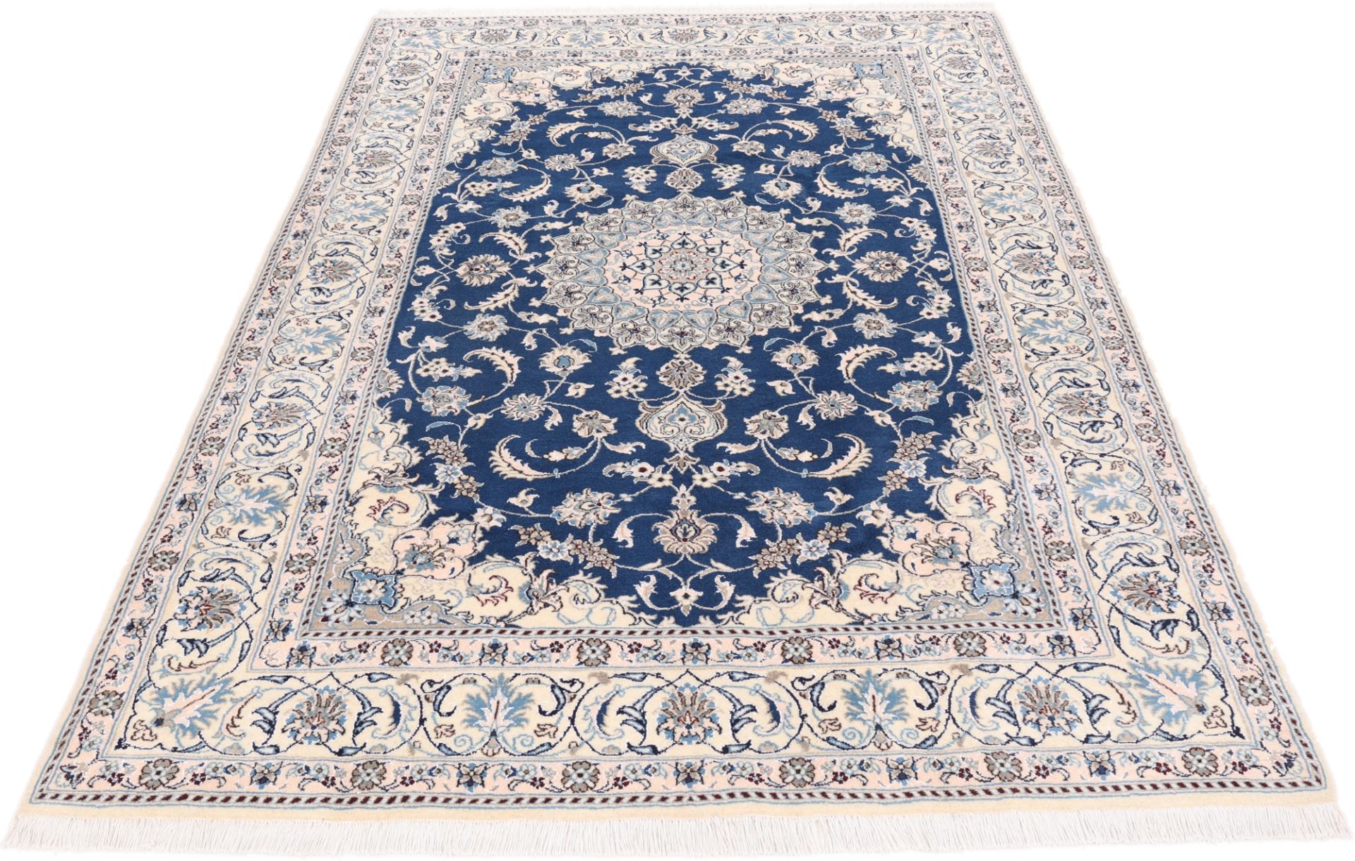 Alternative view of Wool & Silk Nain Persian Rug 202 × 304 cm, hand-knotted