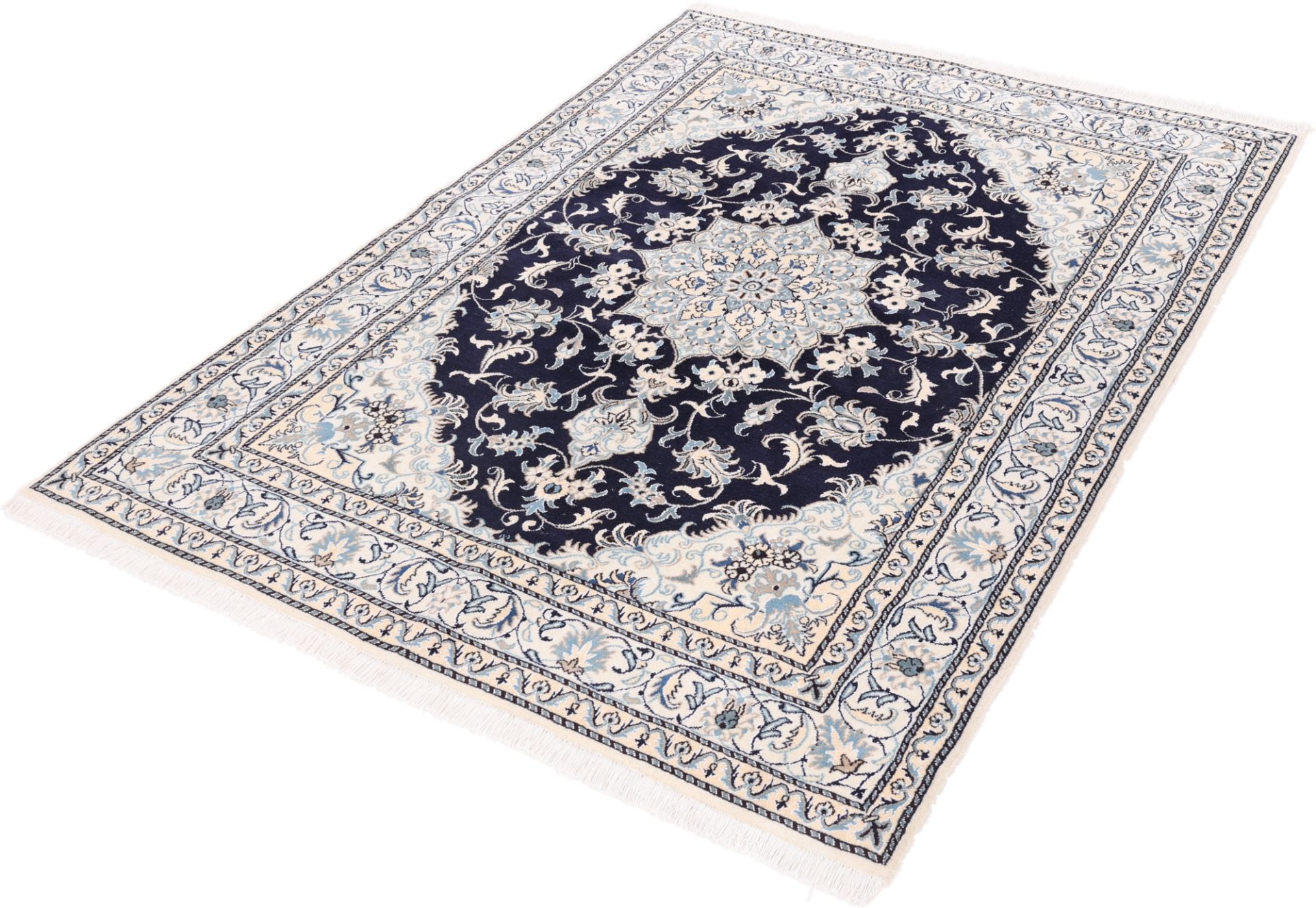 Hand-Knotted Nain Persian Rug, 168 × 238 cm, Wool & Silk - Image 4