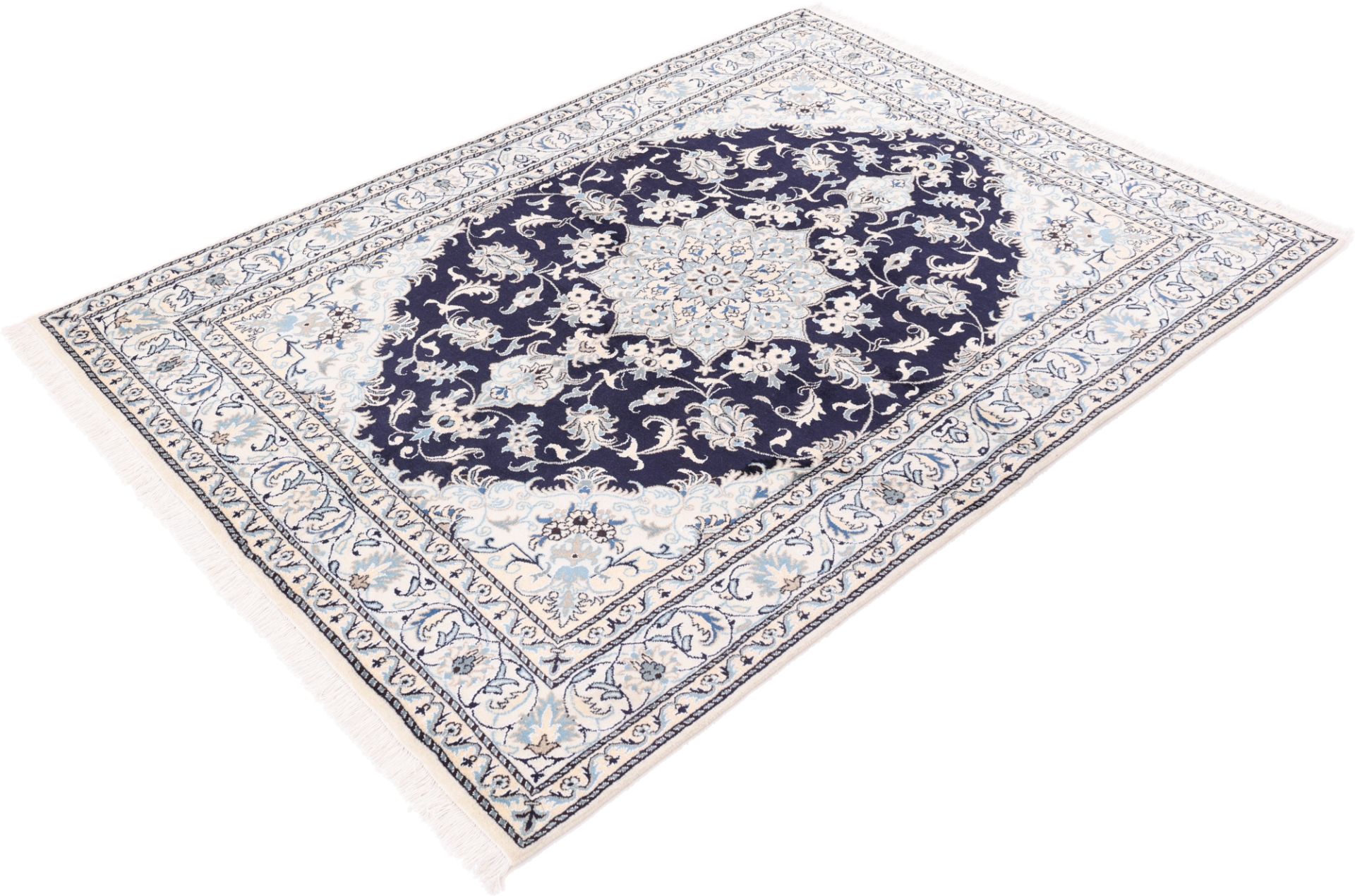 Hand-Knotted Nain Persian Rug, 168 × 238 cm, Wool & Silk - Image 5