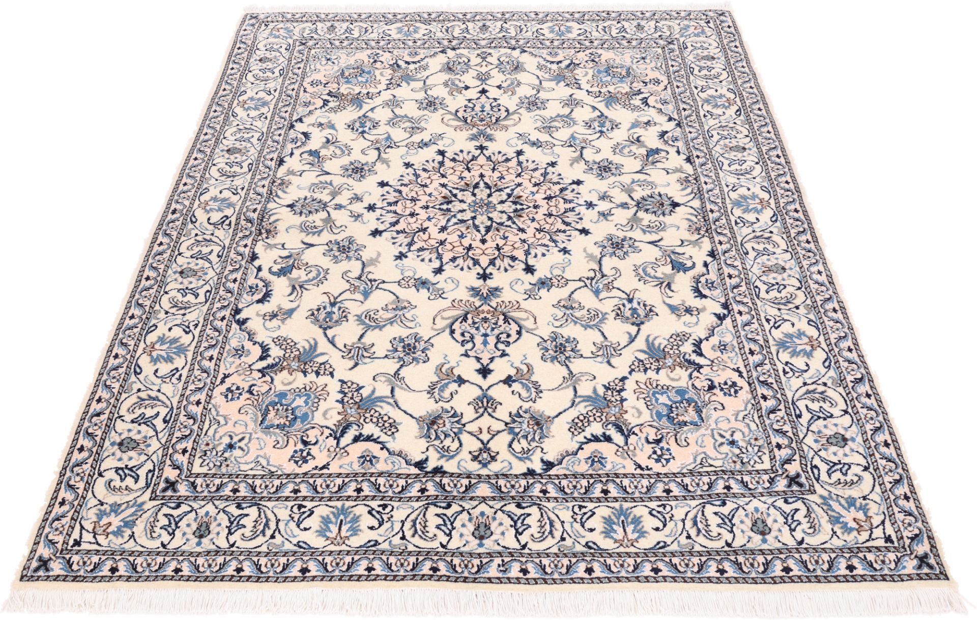Alternative view of Hand-Knotted Nain Persian Rug, 170 × 245 cm, Wool & Silk