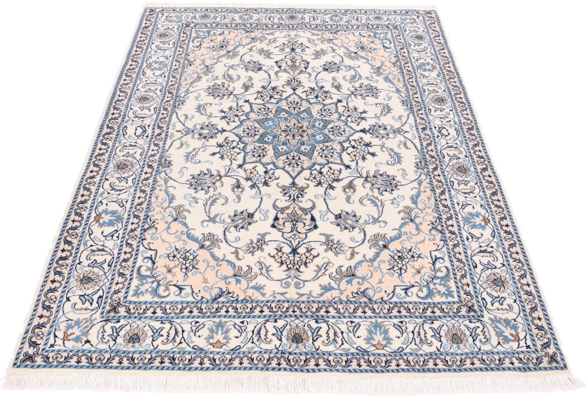 Alternative view of Wool & Silk Nain Persian Rug 167 × 243 cm, hand-knotted