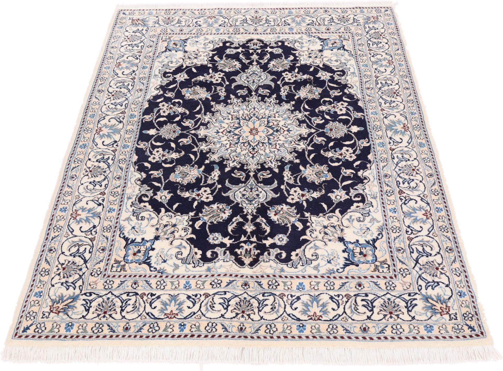 Alternative view of Wool & Silk Nain Persian Rug 150 × 203 cm, hand-knotted