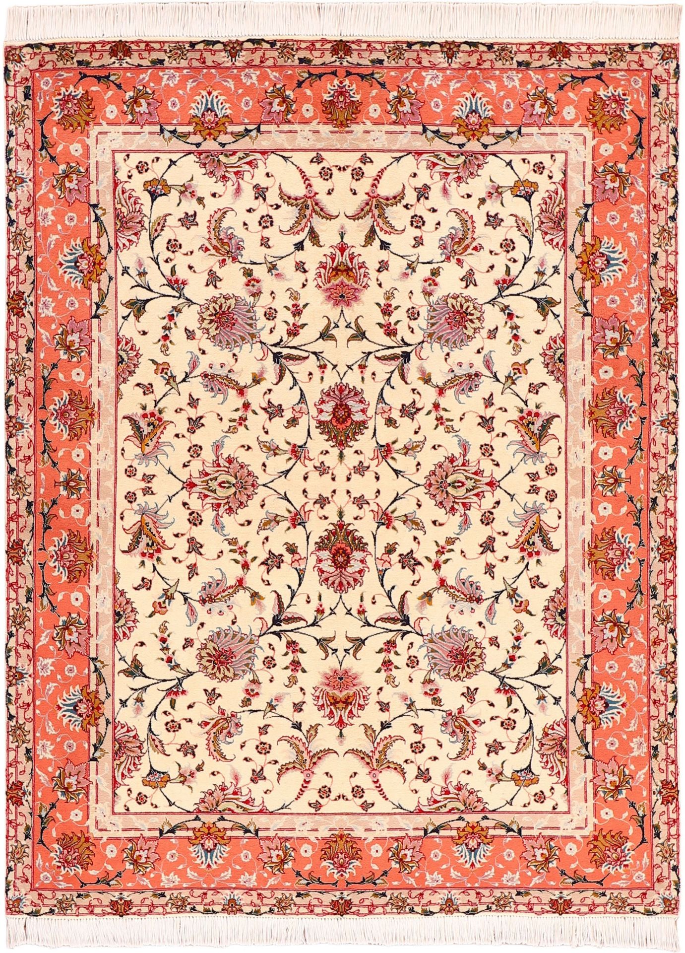 Tabriz Persian Rug 150 × 197 cm in Wool & Silk, hand-knotted