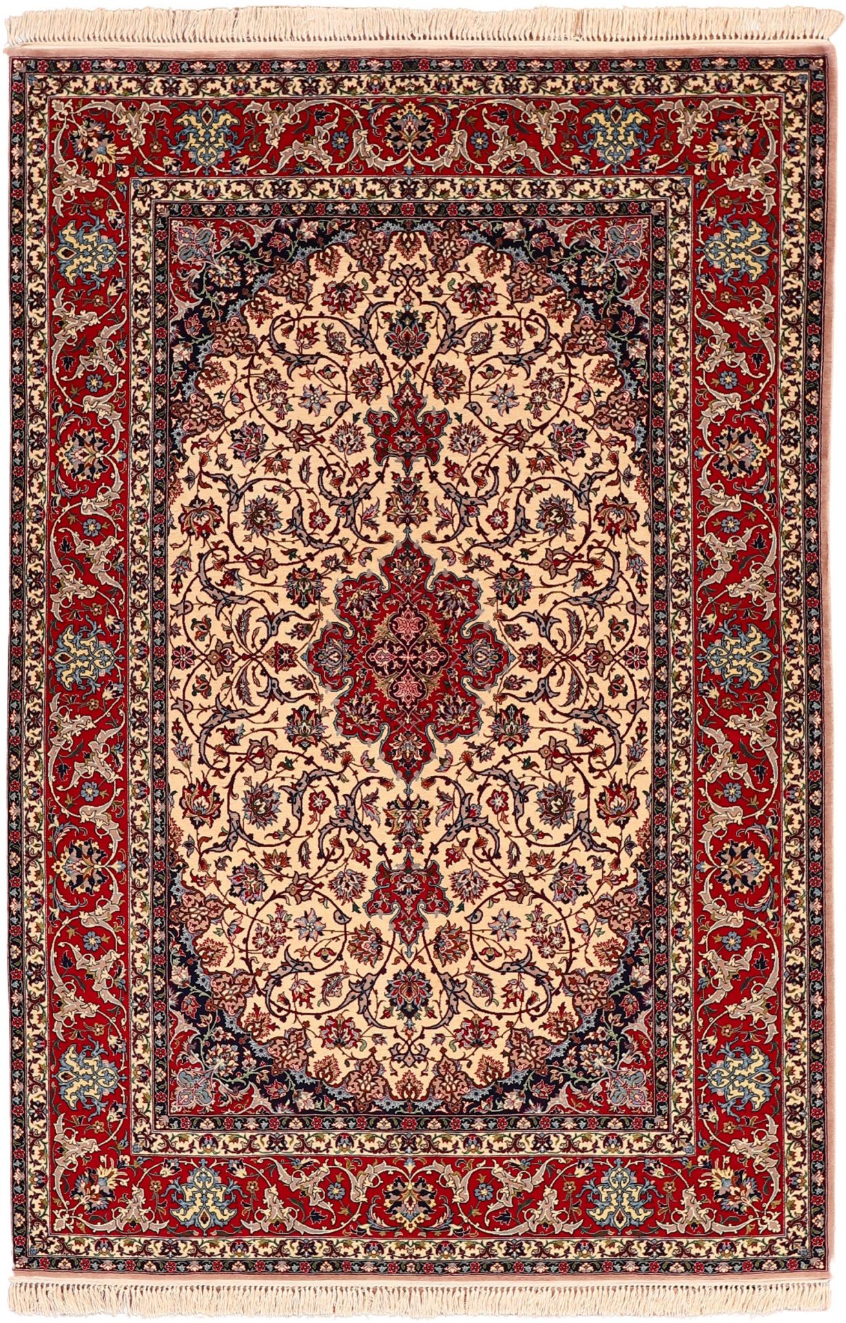 Isfahan Persian Rug 148 × 224 cm in Wool & Silk, hand-knotted