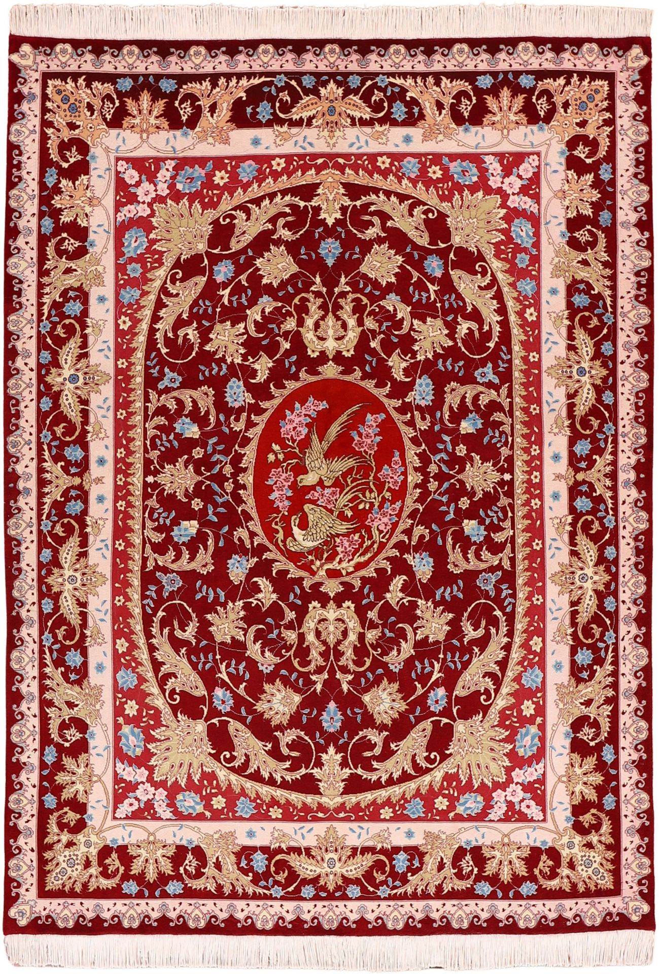 Wool & Silk Tabriz Persian Rug 156 × 208 cm, hand-knotted