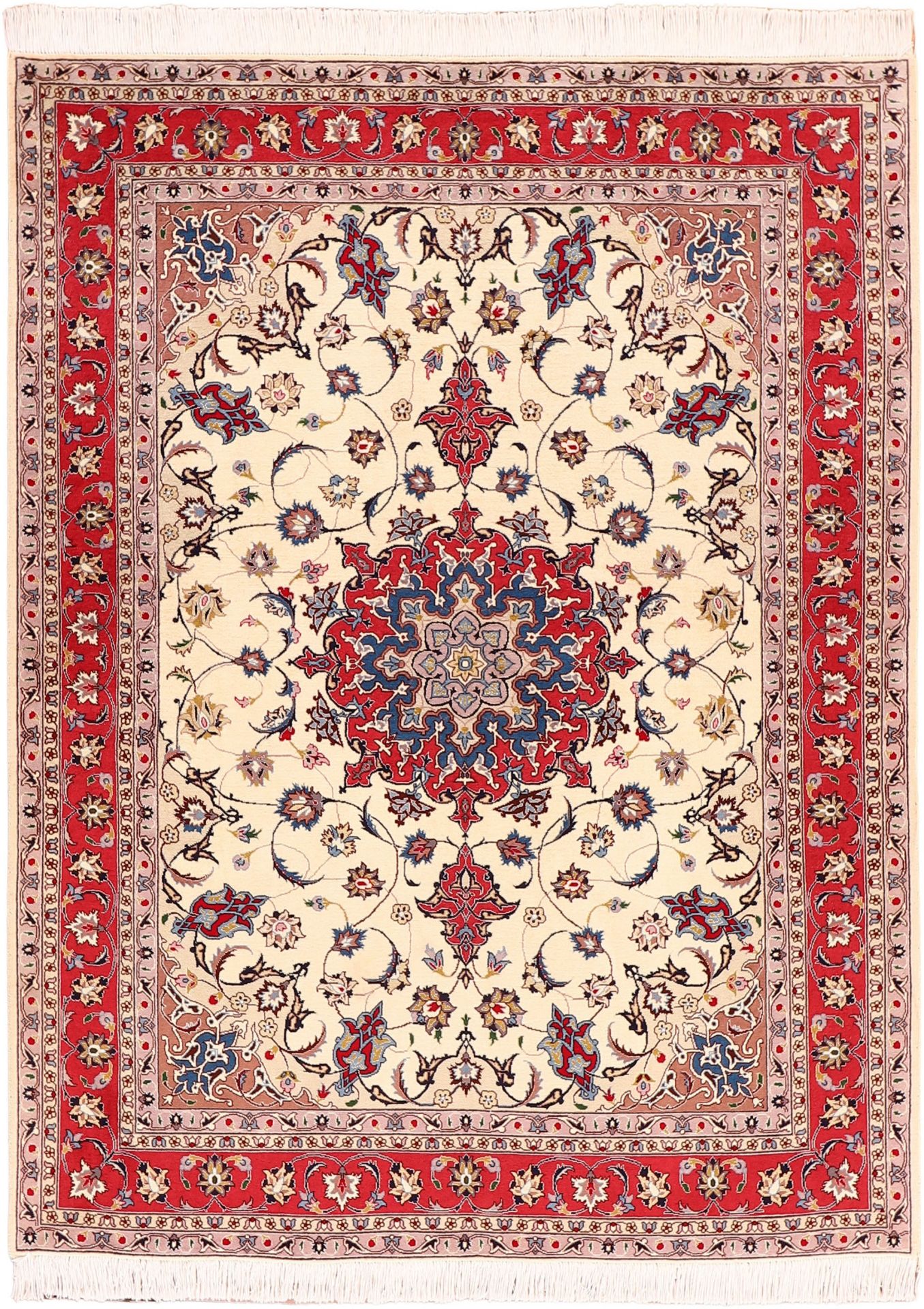 Tabriz Persian Rug 153 × 202 cm in Wool & Silk, hand-knotted