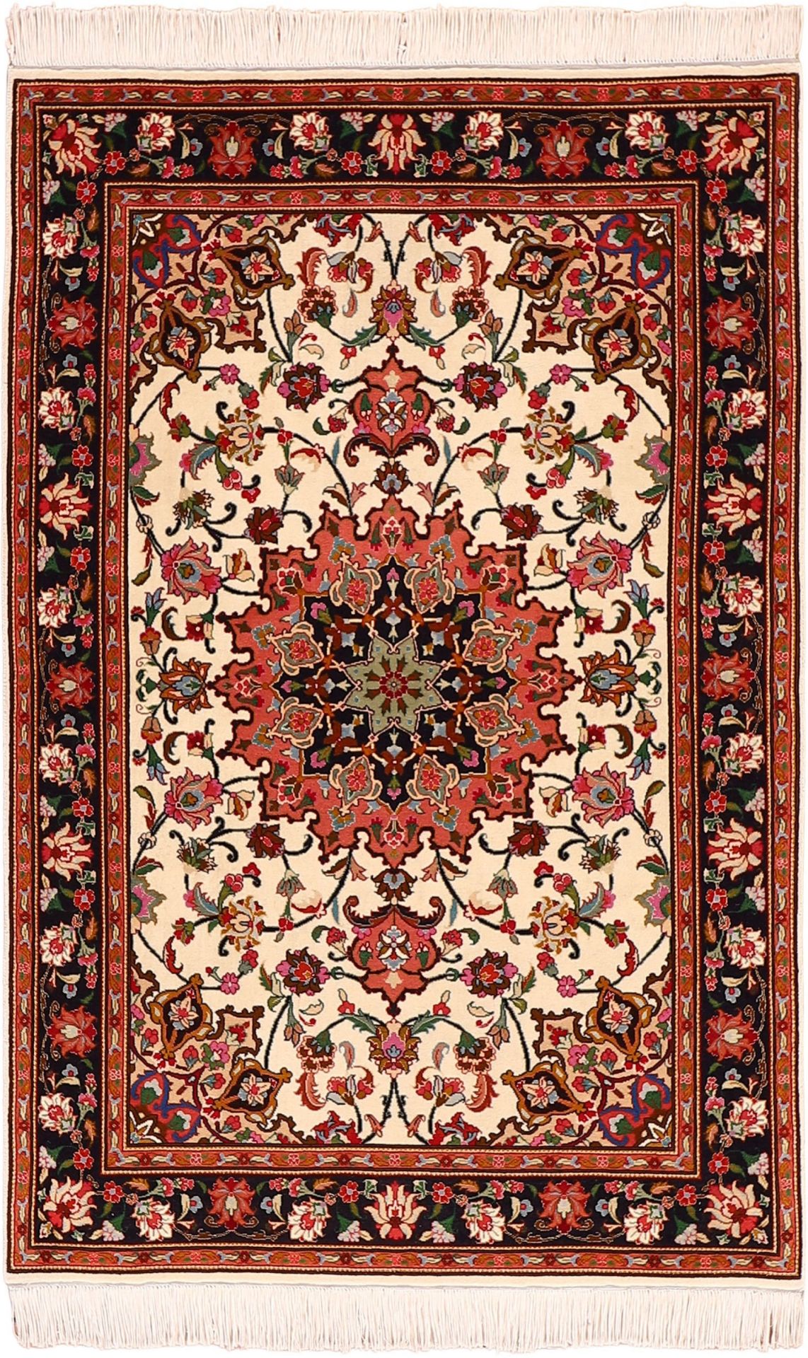 Hand-Knotted Tabriz Persian Rug, 102 × 156 cm, Wool & Silk